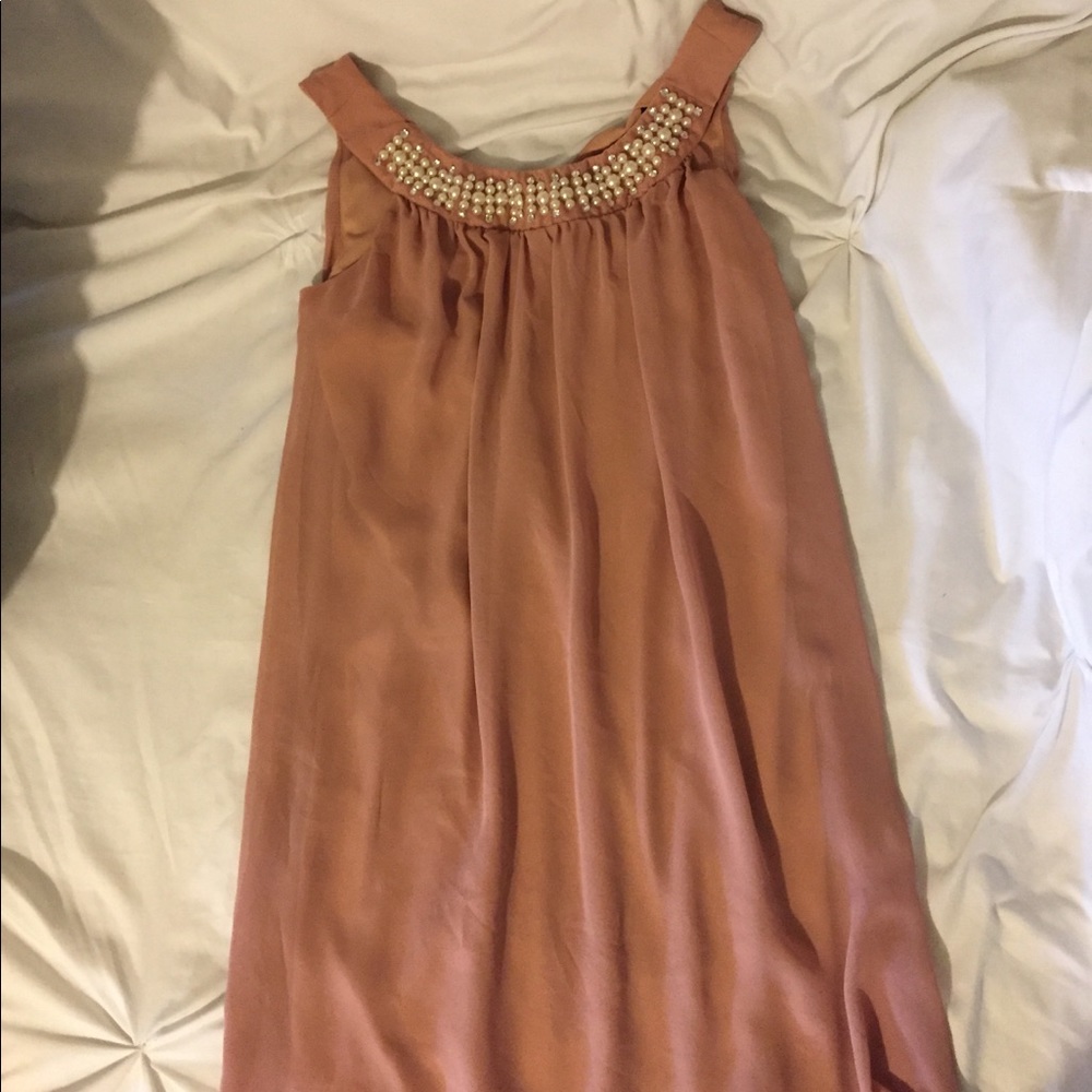 Blush pink pearl dress